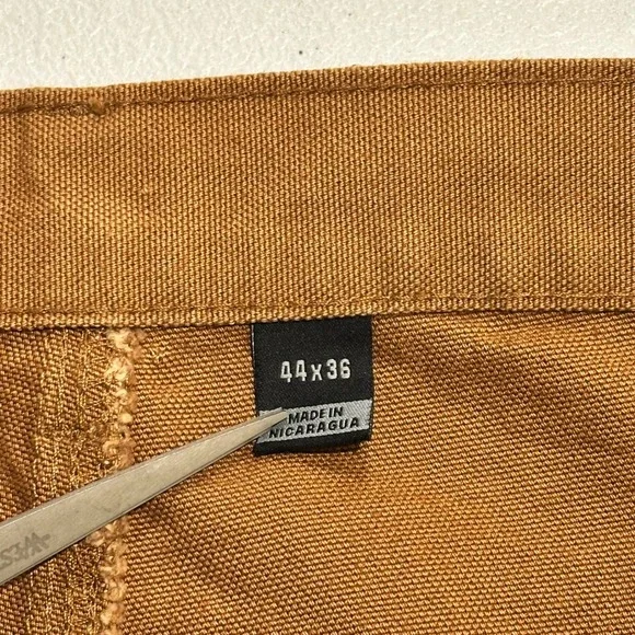 Carhartt Mens 44x36 Brown Duck Canvas Utility Work Pants Loose Fit BN0011-M - Picture 9 of 14